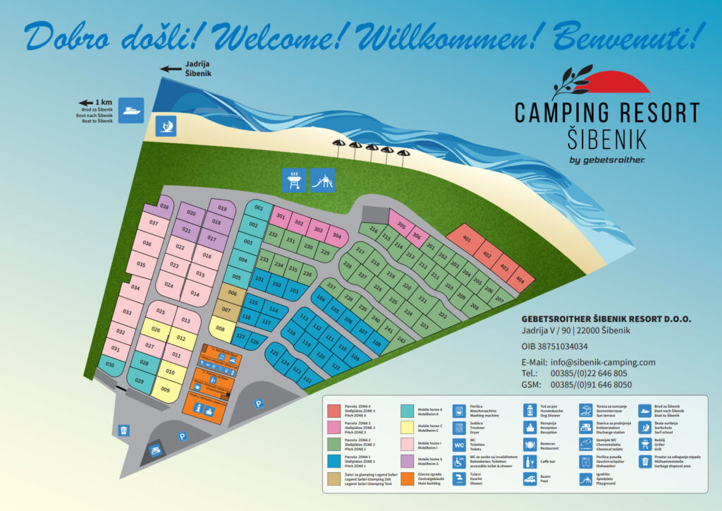Campingplatz Plan vom Camping Resort Sibenik